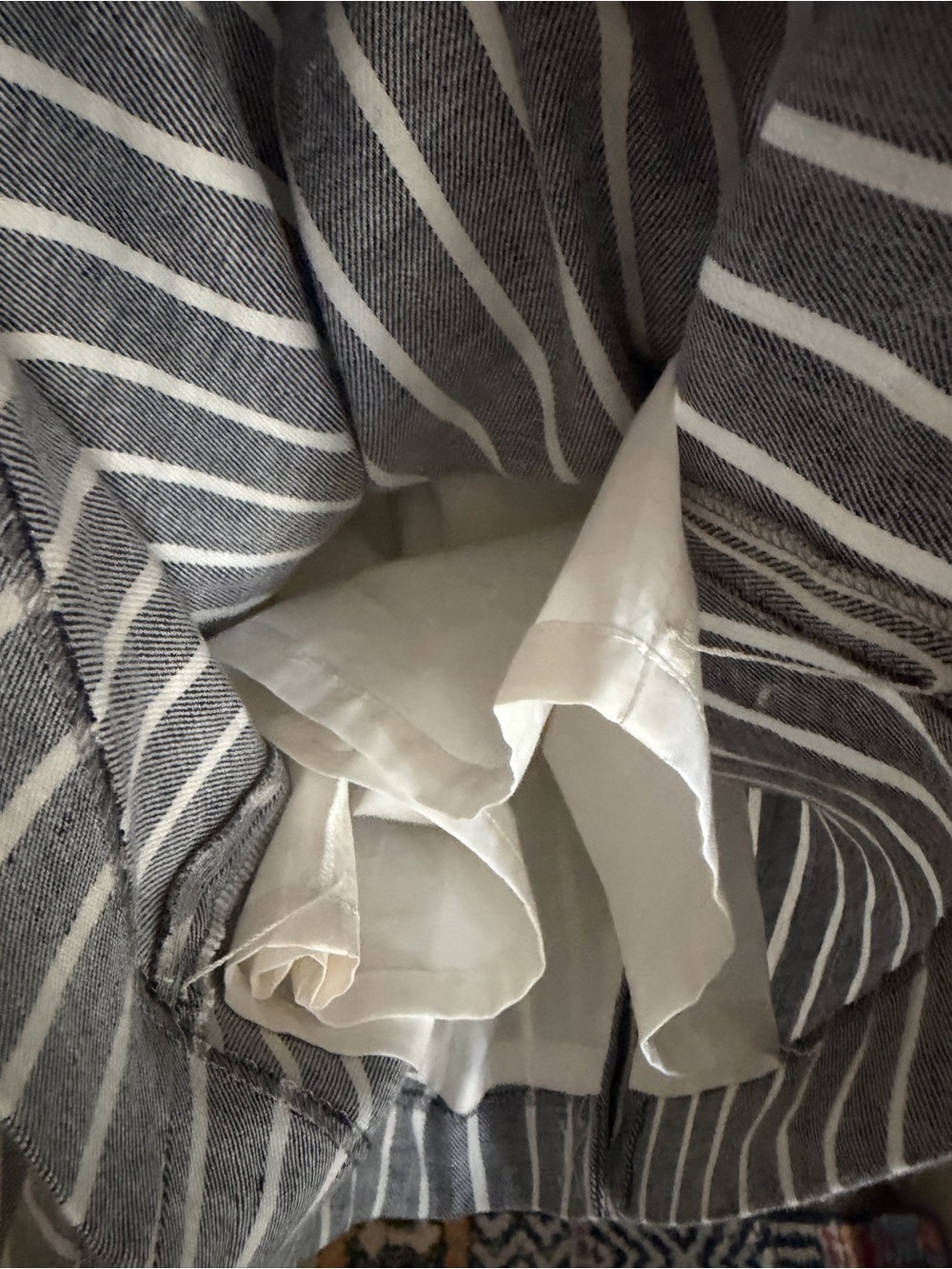 BANANA REPUBLIC Pinstriped Dress Blue & White Petites 10 nwt garden party boho - Picture 7 of 10